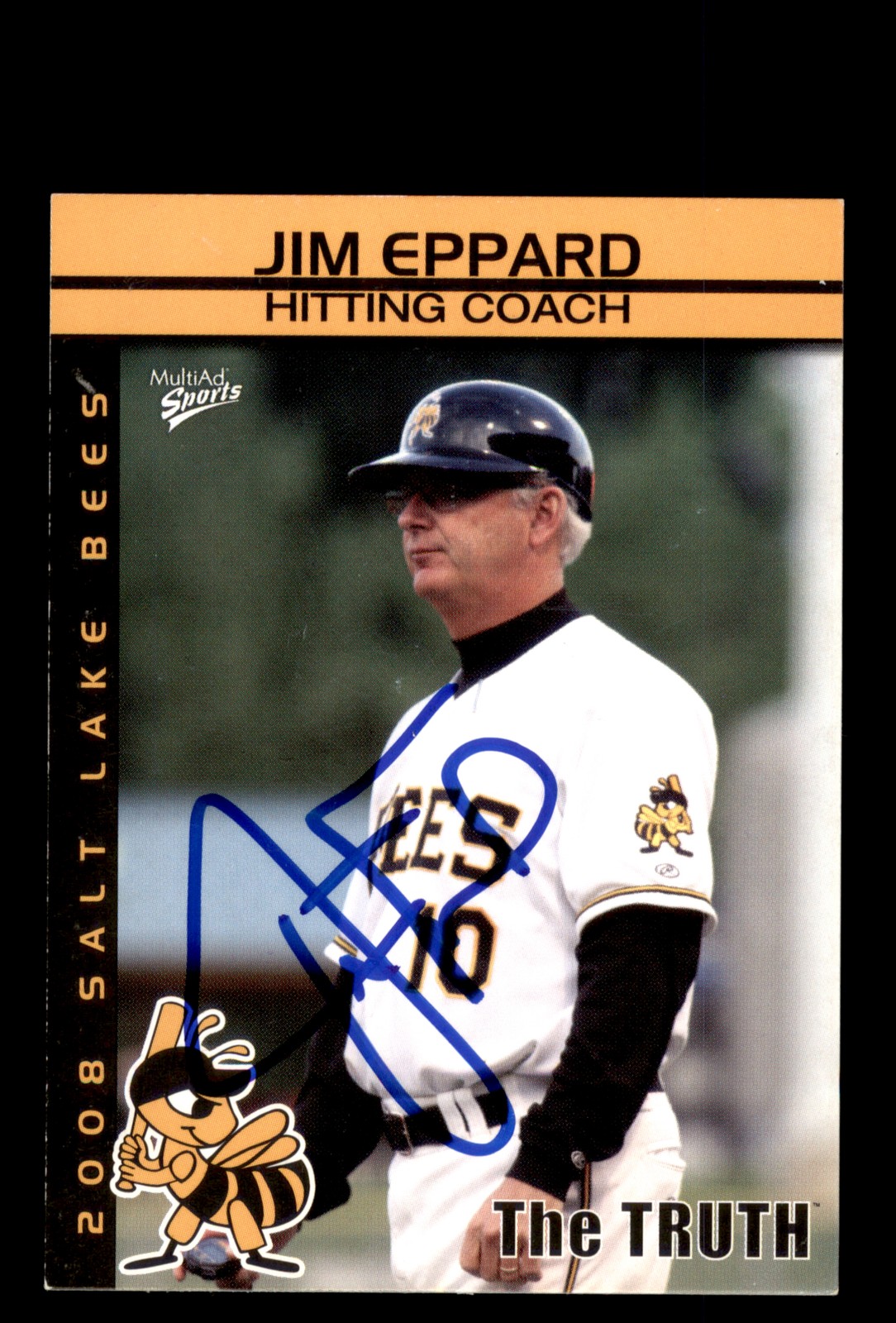 Signed Baseball Card Auto Jim Eppard 2008 Multiad Salt Lake Bees