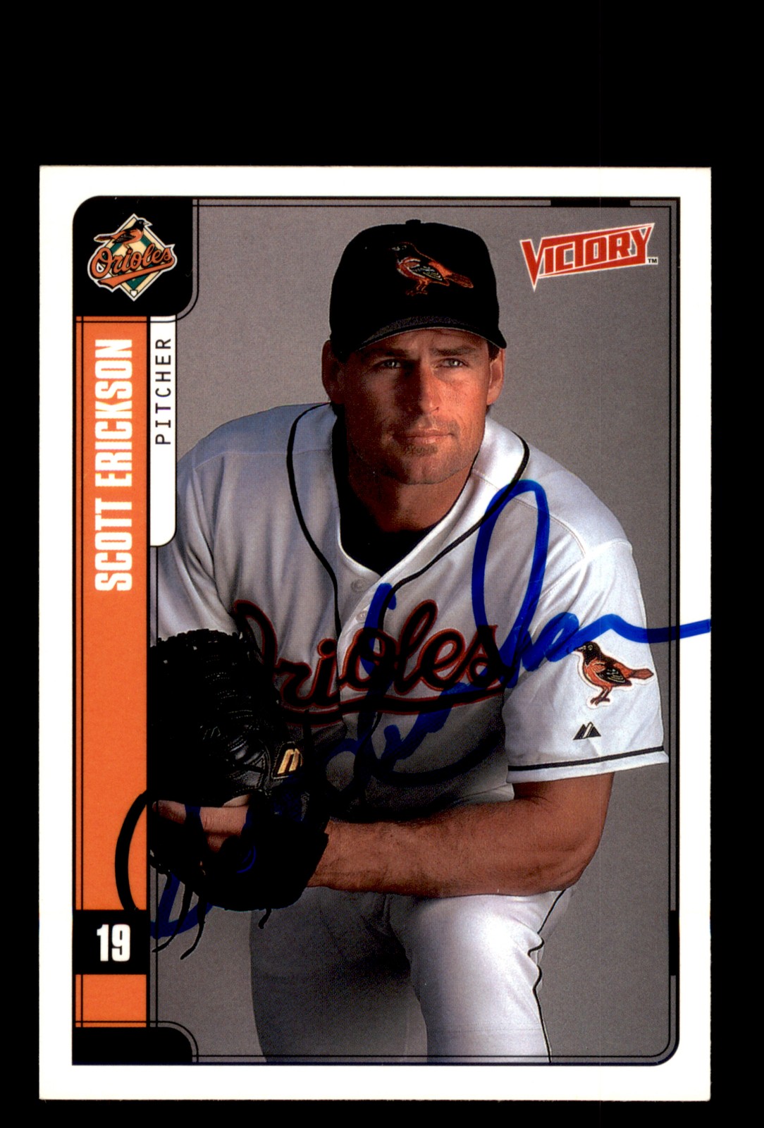 Signed Baseball Card Auto Scott Erickson 2001 Upper Deck Victory #115 Orioles