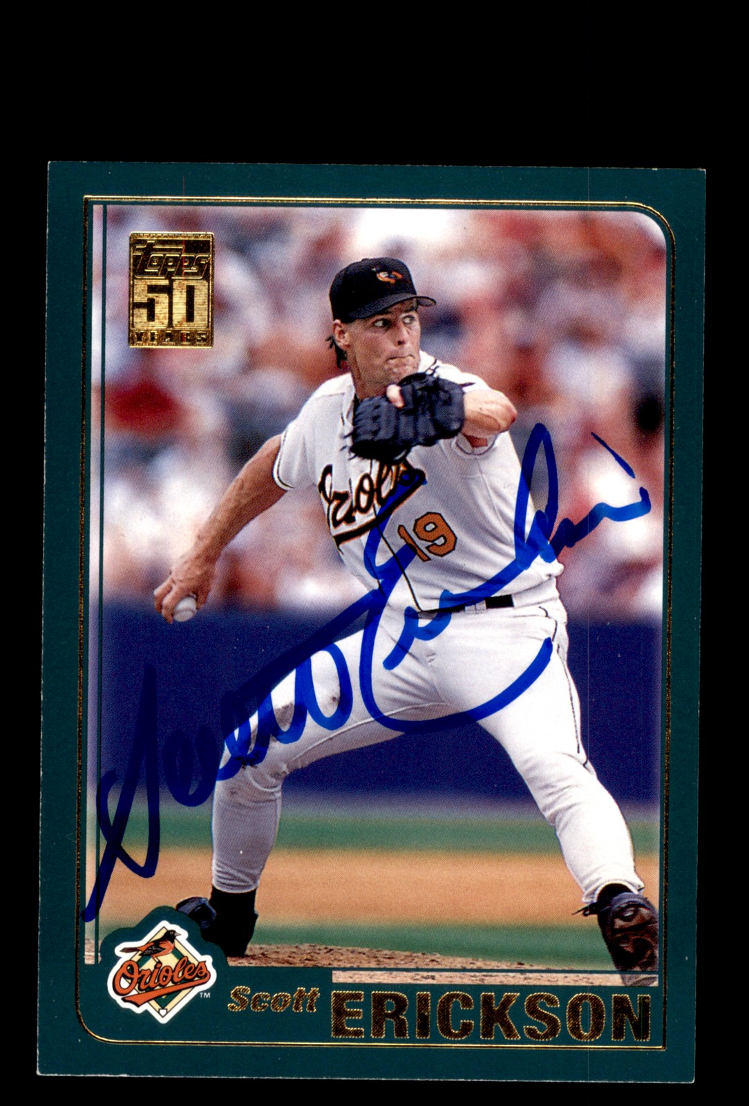 Signed Baseball Card Auto Scott Erickson 2001 Topps #567 Baltimore Orioles