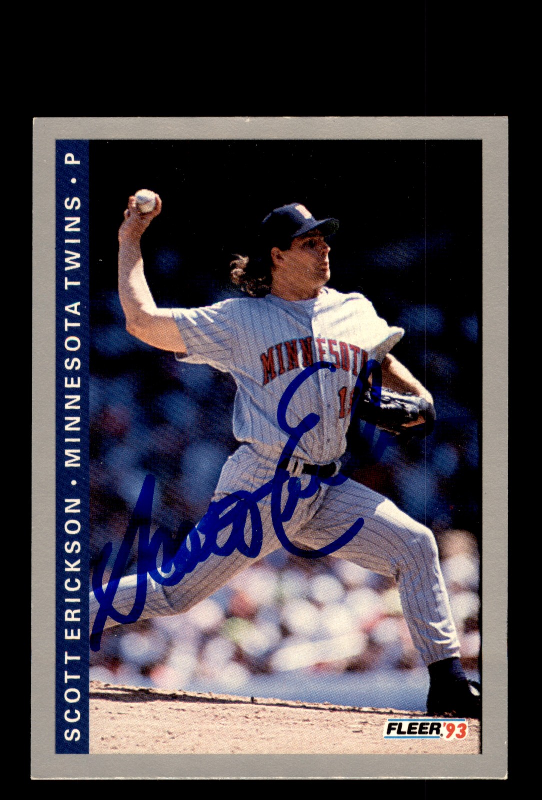 Signed Baseball Card Auto Scott Erickson 1993 Fleer #263 Minnesota Twins