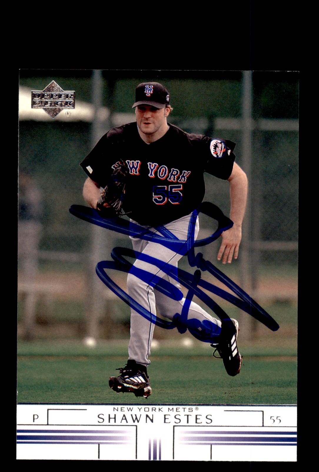 Signed Baseball Card Auto Shawn Estes 2002 Upper Deck #693 New York Mets