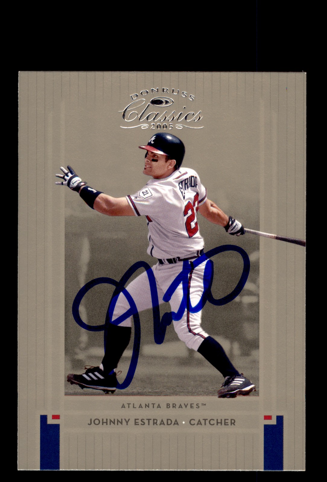 Signed Baseball Card Auto Johnny Estrada 2005 Donruss Classics #166 Braves