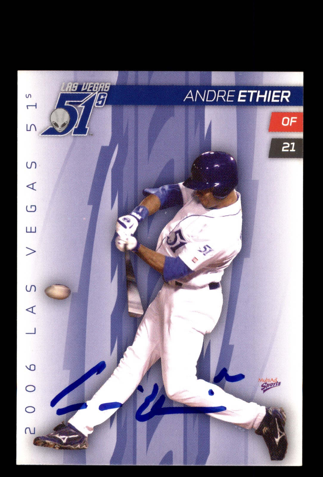 Signed Baseball Card Auto Andre Ethier 2006 MultiAd Las Vegas 51s #8