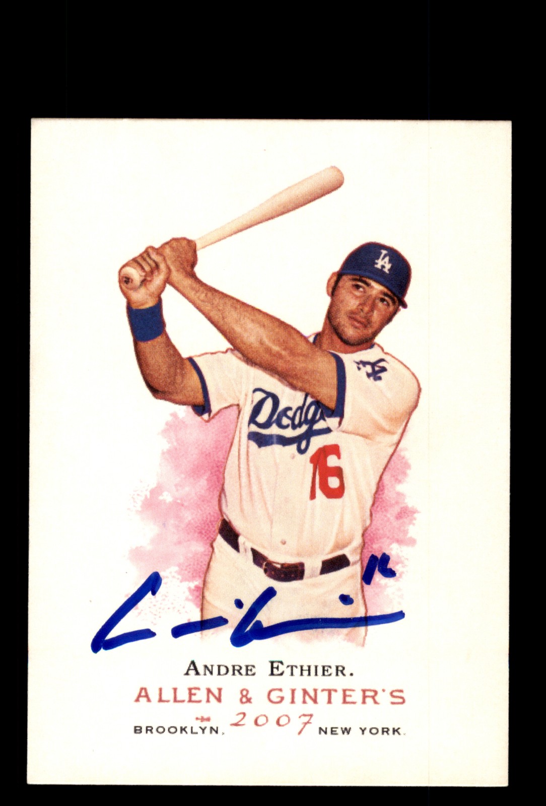 Signed Baseball Card Auto Andre Ethier 2007 Topps Allen & Ginter #71 LA Dodgers