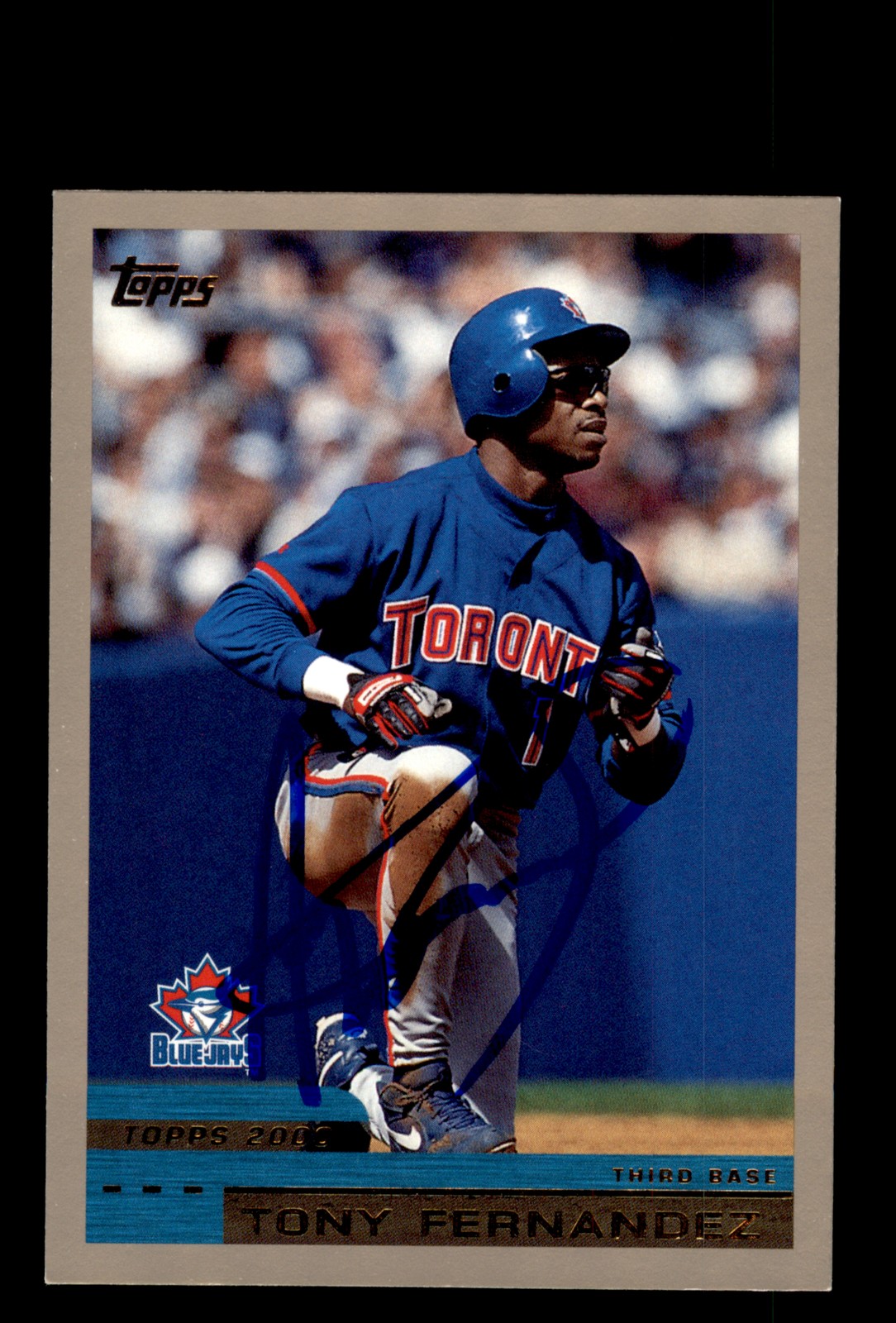 Signed Baseball Card Auto Tony Fernandez 2000 Topps #198 Toronto Blue Jays