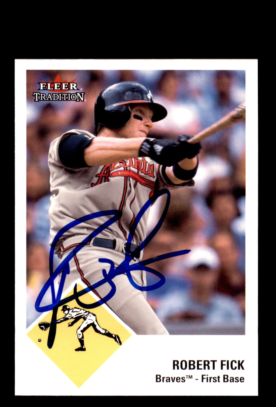 Signed Baseball Card Auto Robert Fick 2003 Fleer Tradition Update #U76 Braves