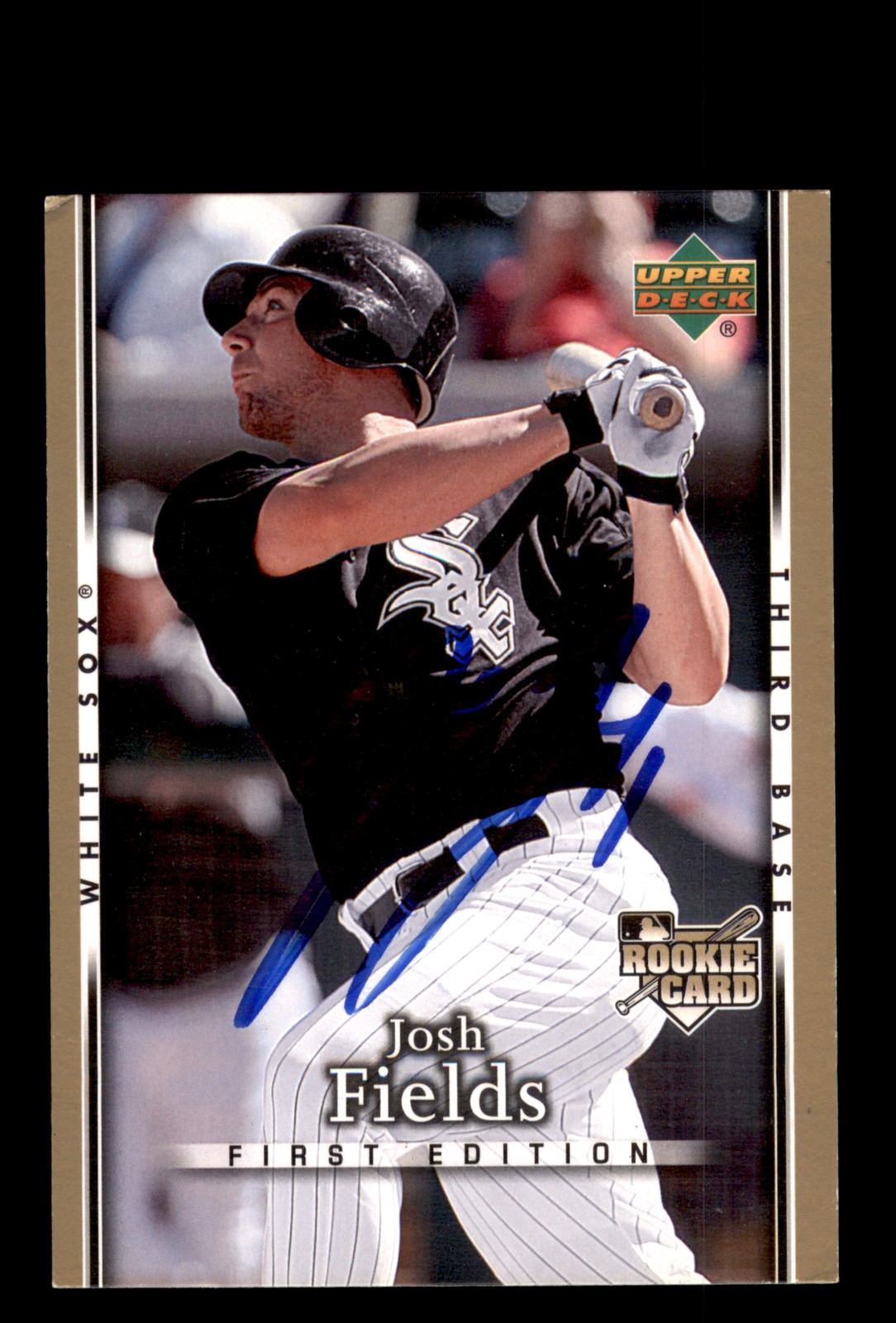 Signed Baseball Card Auto Josh Fields 2007 Upper Deck First Edition #8 White Sox