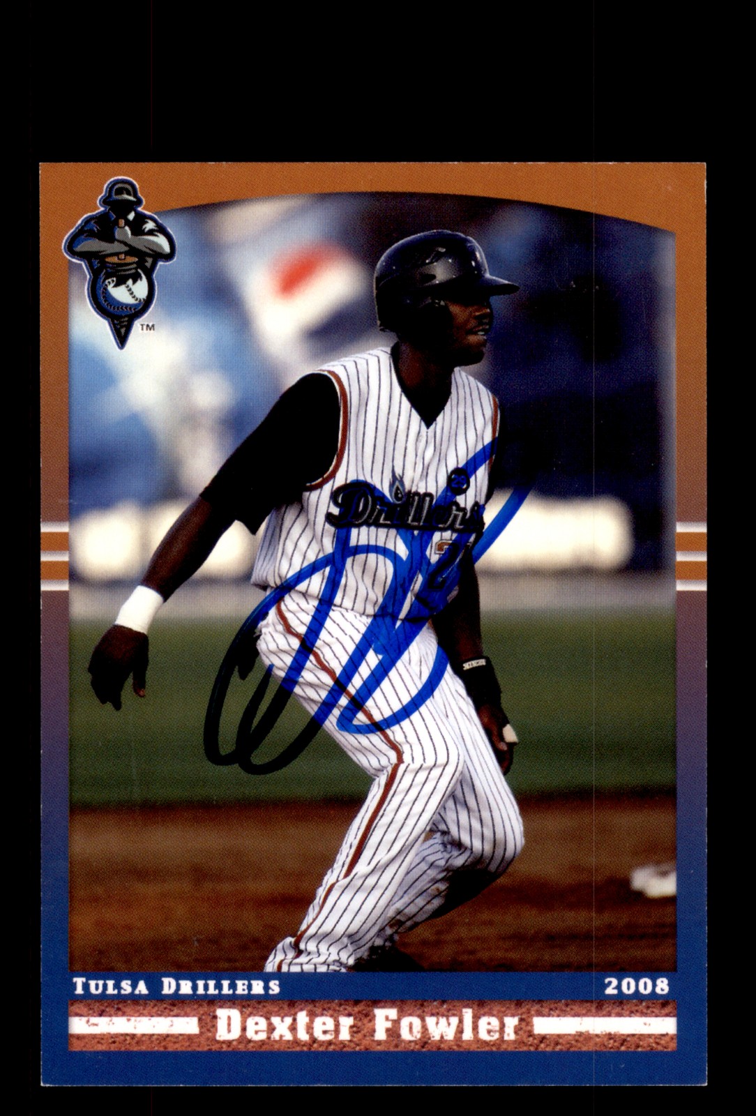 Signed Baseball Card Auto Dexter Fowler 2008 Grandstand Tulsa Drillers