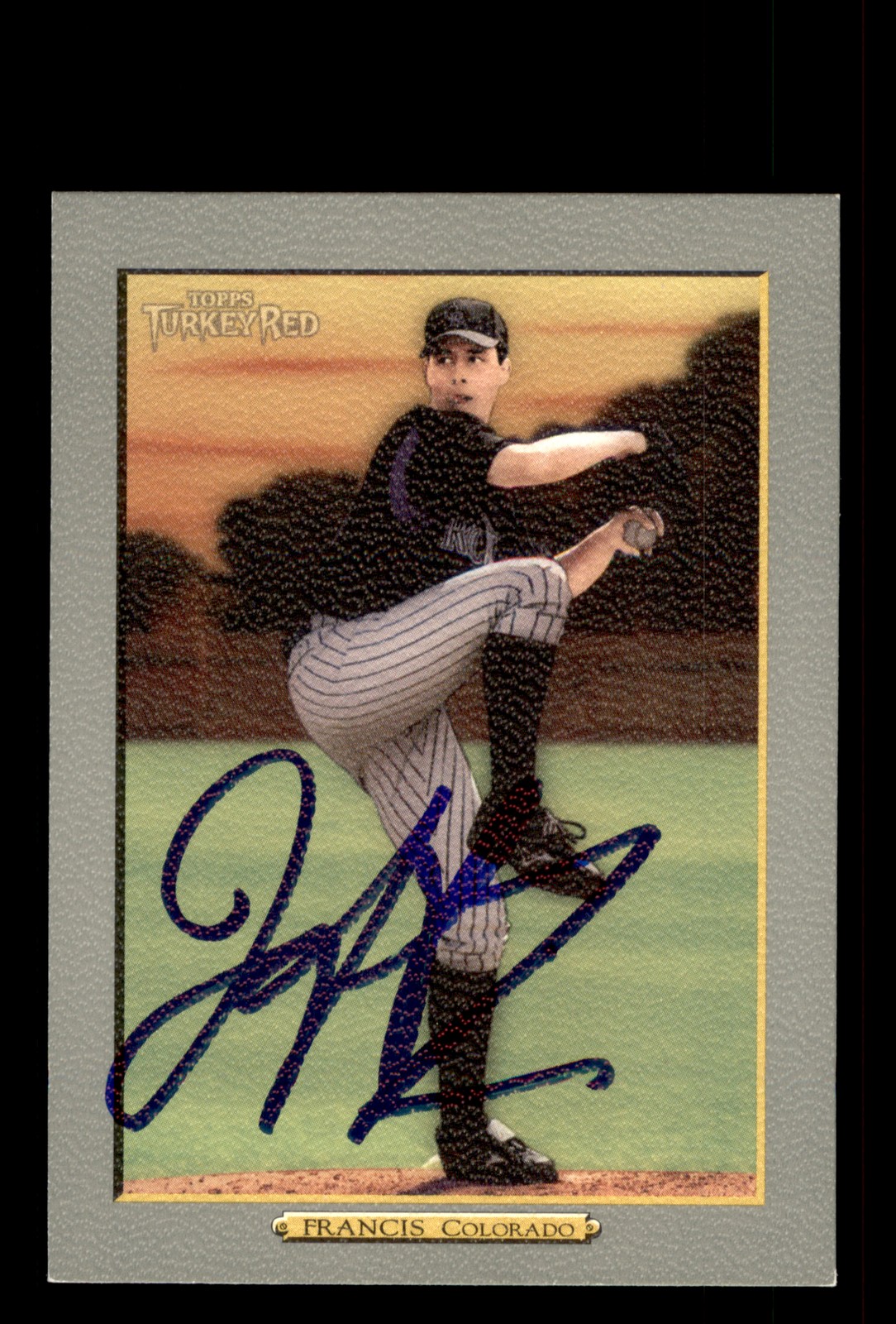 Signed Baseball Card Auto Jeff Francis 2006 Topps Turkey Red #554 Rockies