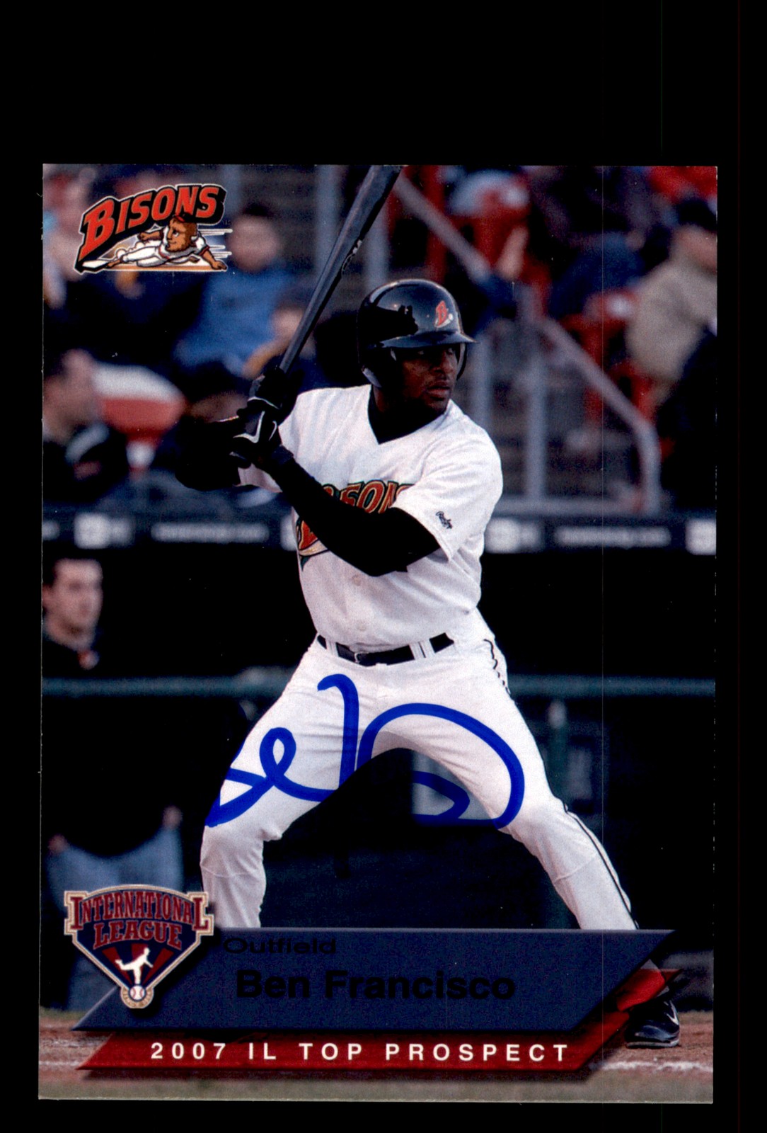Signed Baseball Card Auto Ben Francisco 2007 International League