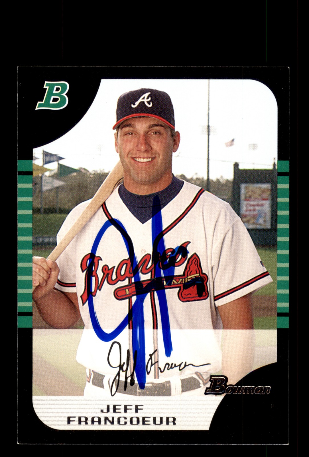 Signed Baseball Card Auto Jeff Francoeur 2005 Bowman #BDP158 Atlanta Braves