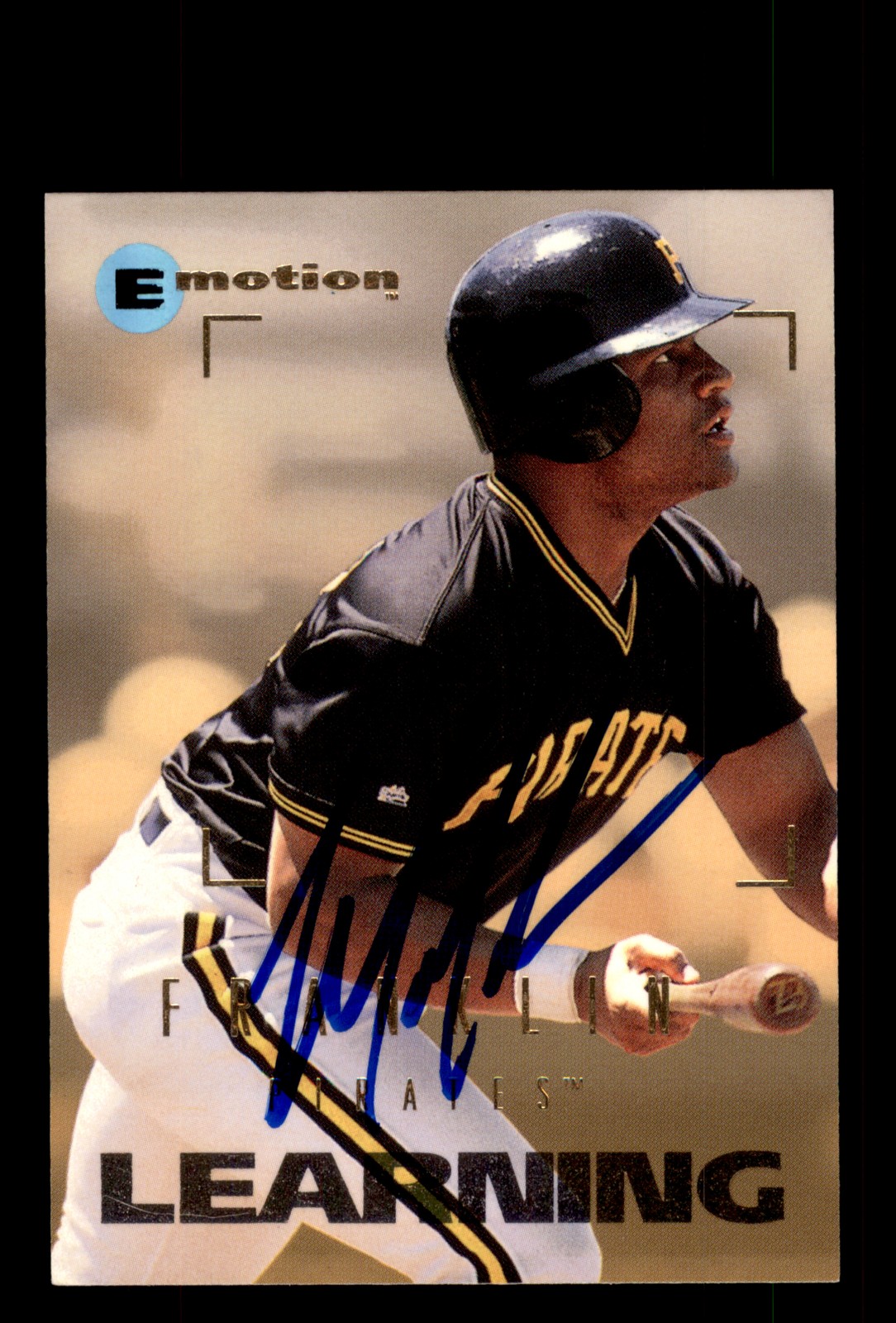 Signed Baseball Card Auto Micah Franklin 1995 SkyBox E-Motion #173 Pirates