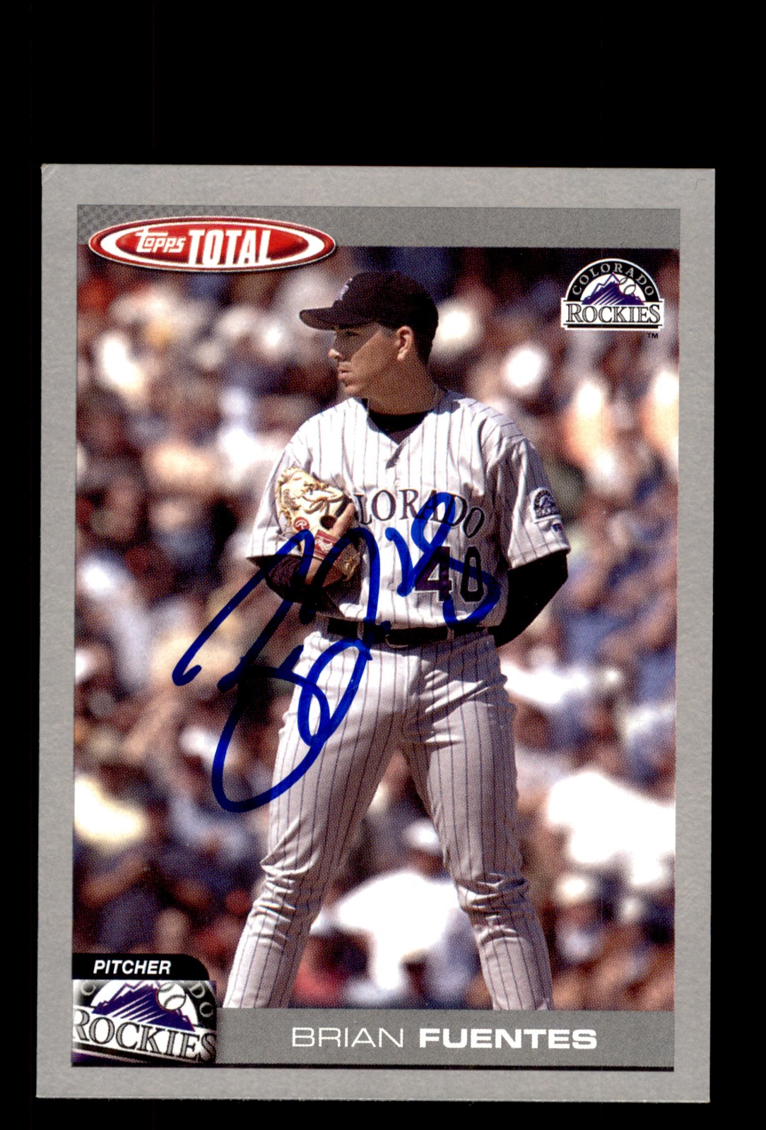 Signed Baseball Card Auto Brian Fuentes 2004 Topps Total #332 Rockies Silver