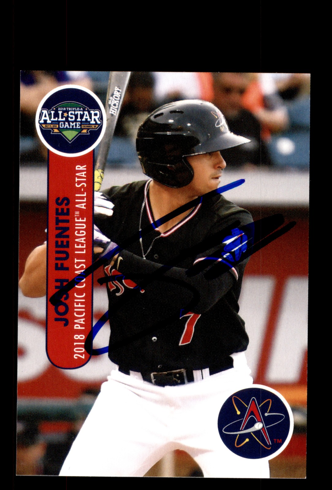 Signed Baseball Card Auto Josh Fuentes 2018 Pacific Coast League All-Stars