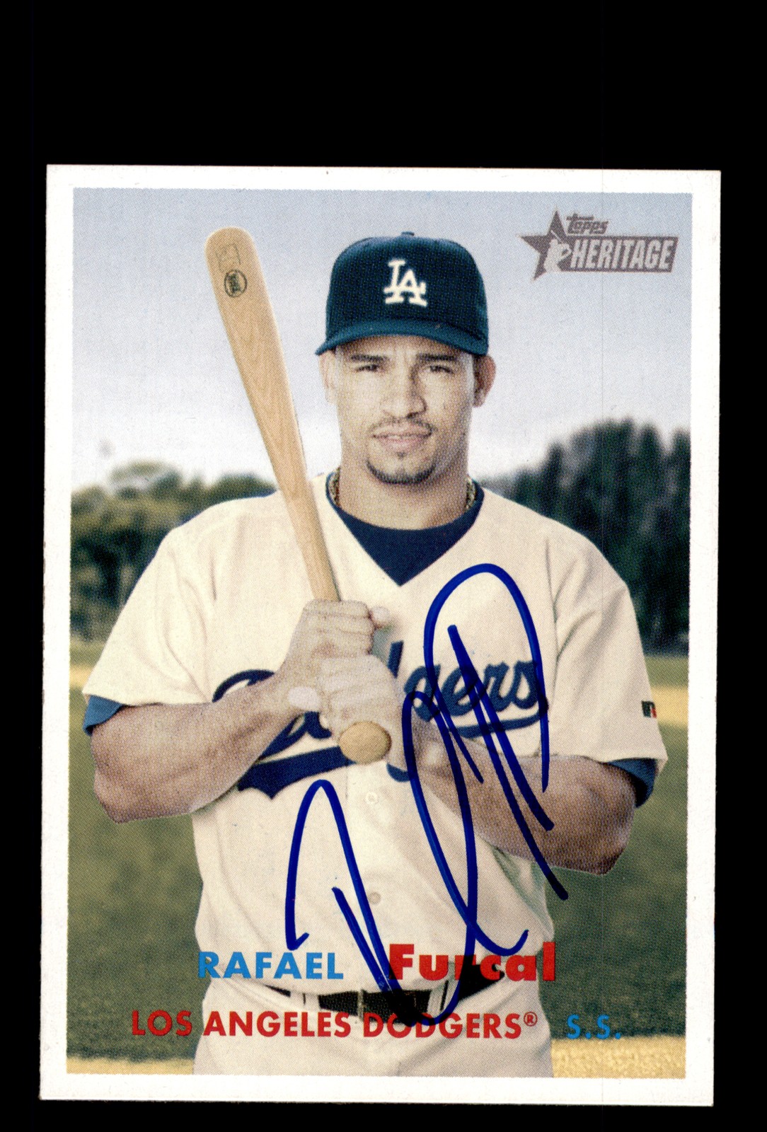 Signed Baseball Card Auto Rafael Furcal 2006 Topps Heritage #4 Dodgers