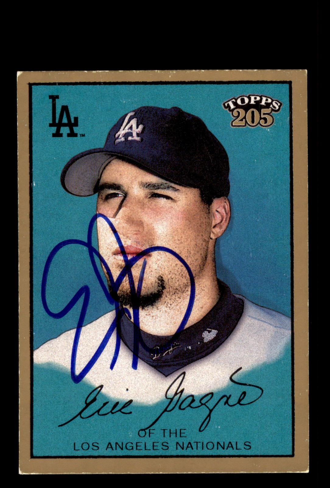 Signed Baseball Card Auto Eric Gagne 2003 Topps 205 #112 Los Angeles Dodgers