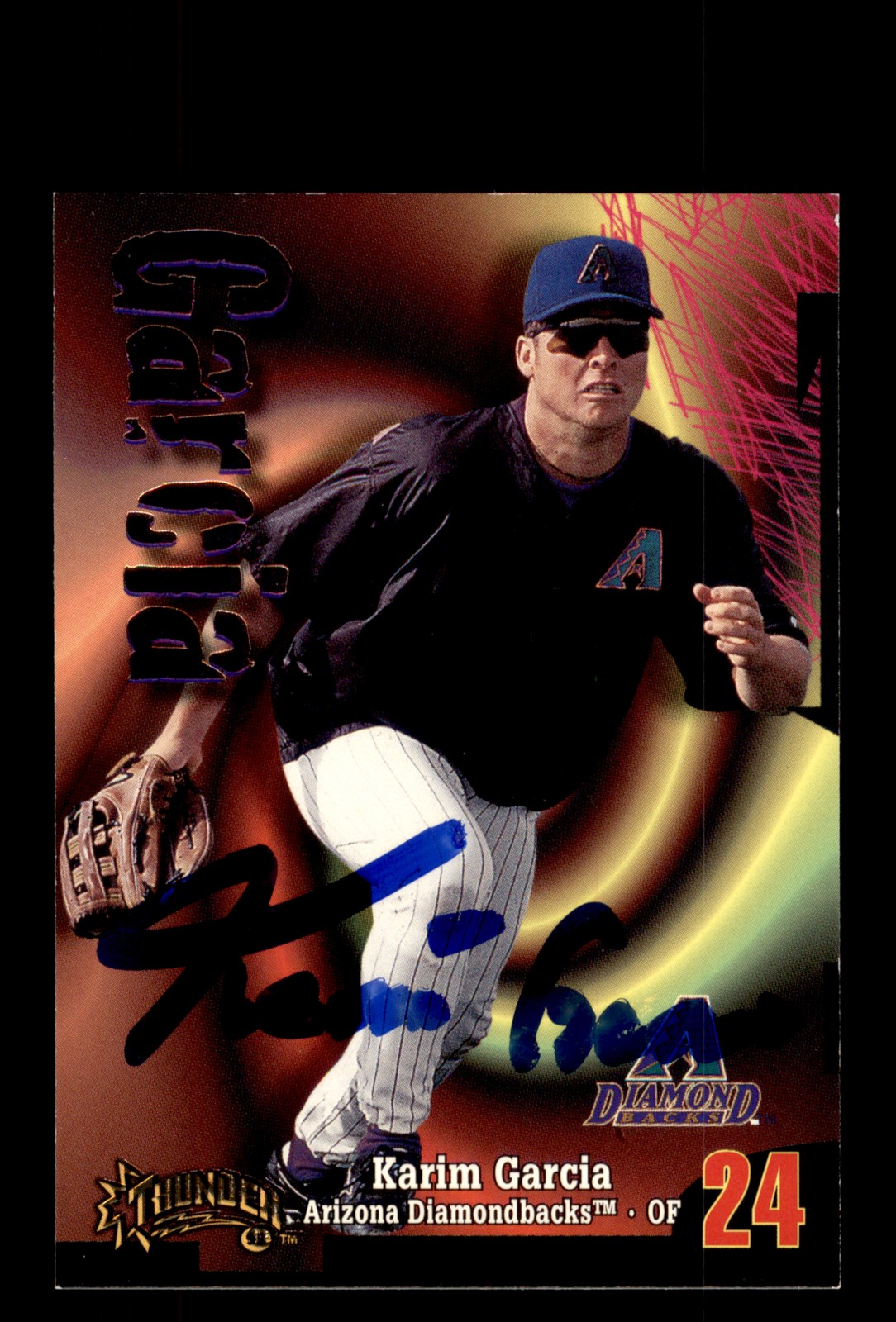 Signed Baseball Card Auto Karim Garcia 1998 Circa Thunder #94 Diamondbacks