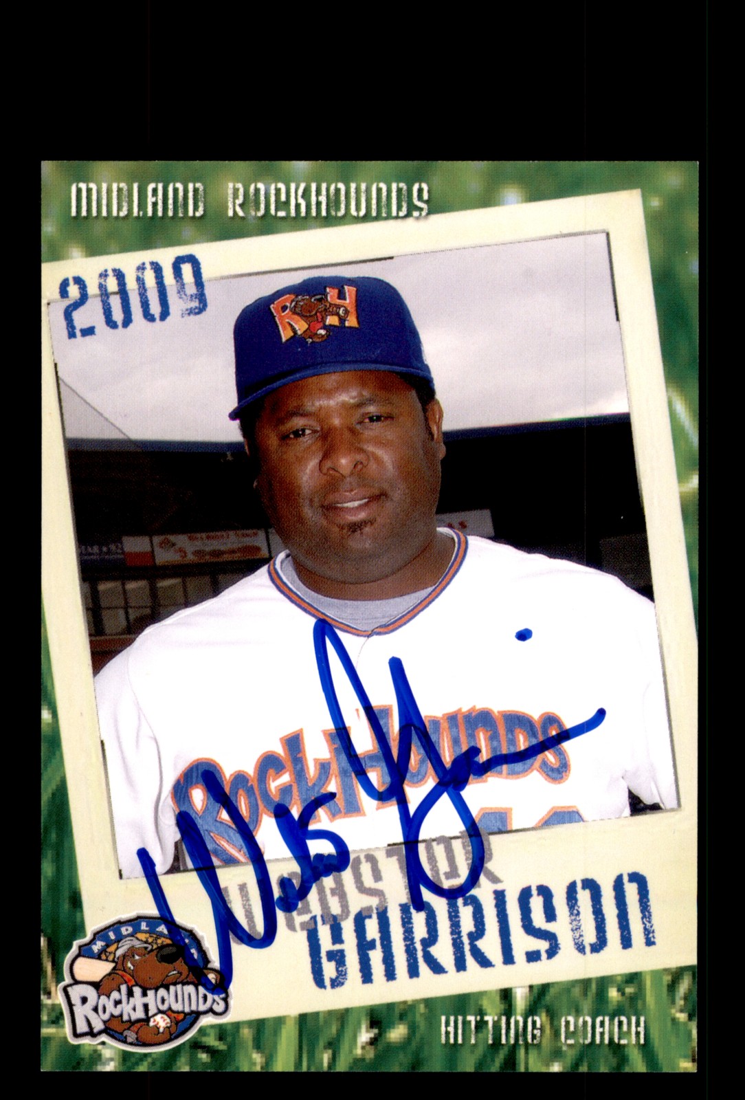 Signed Baseball Card Auto Webster Garrison 2009 Grandstand Midland RockHounds
