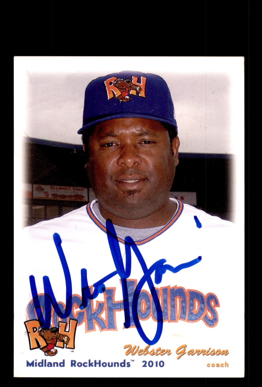 Signed Baseball Card Auto Webster Garrison 2010 Grandstand Midland RockHounds