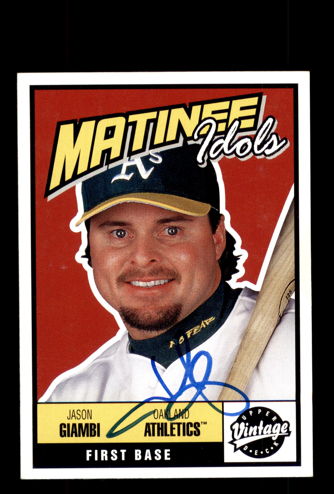 Signed Baseball Card Auto Jason Giambi 2001 Upper Deck Vintage #M13 A's