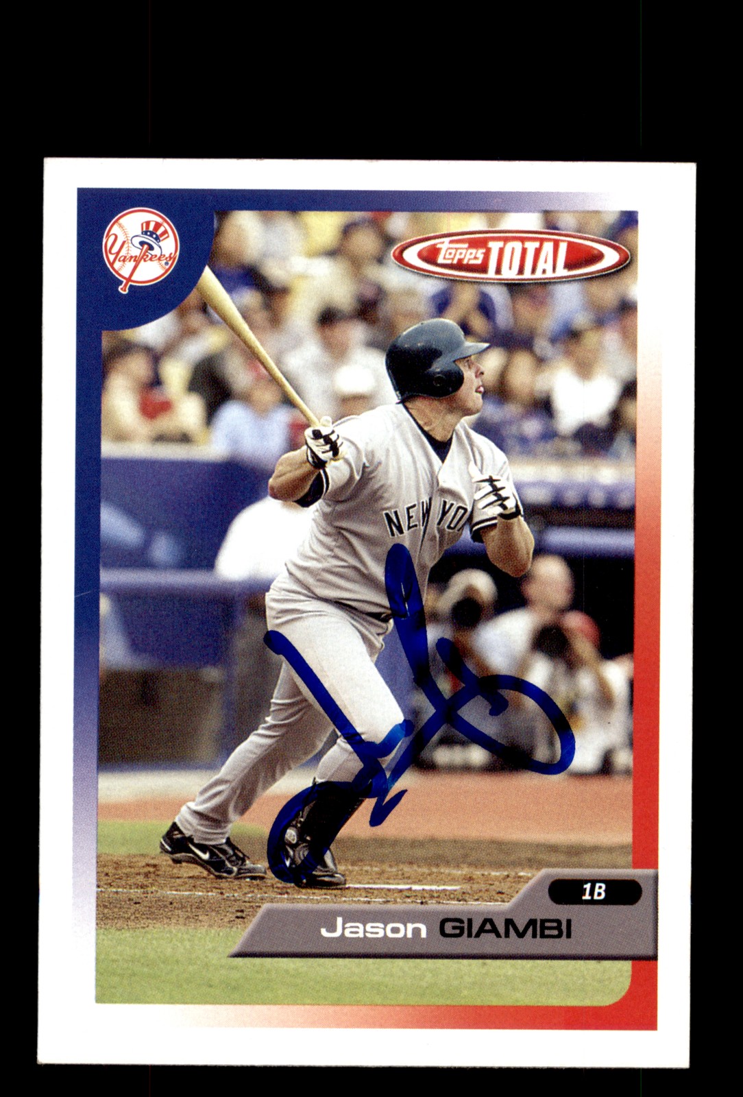 Signed Baseball Card Auto Jason Giambi 2005 Topps Total #30 New York Yankees