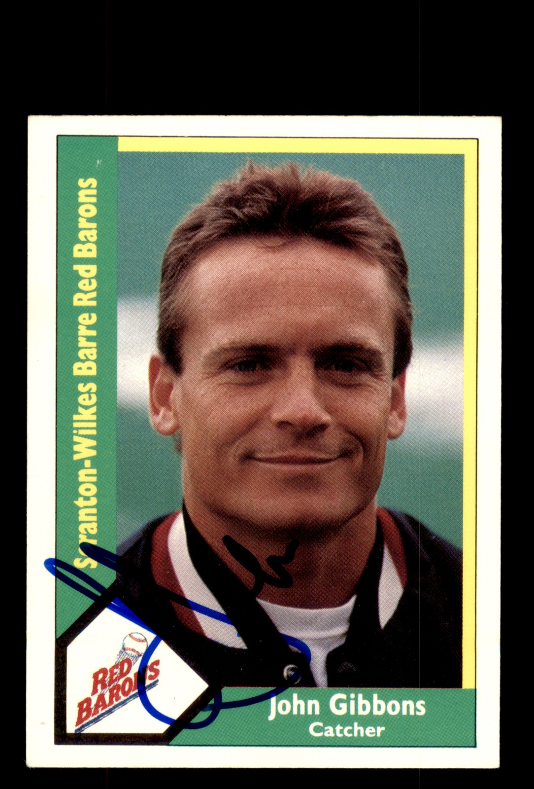 Signed Baseball Card Auto John Gibbons 1990 CMC #236 Scranton Wilkes-Barre