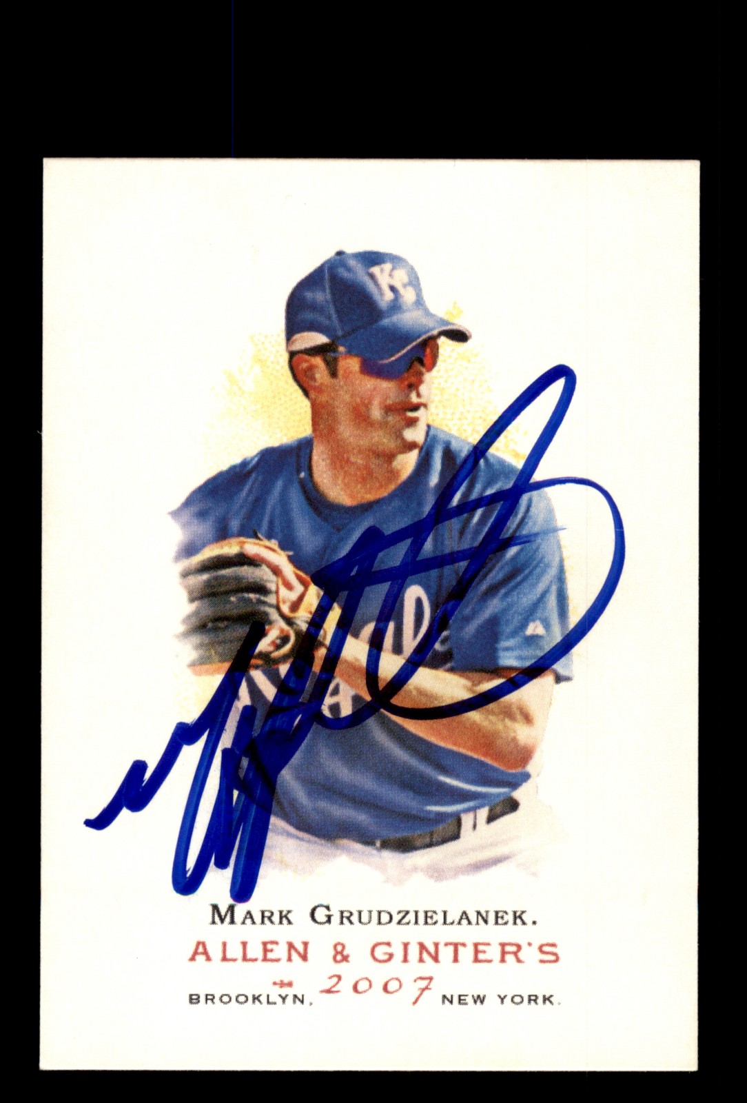 Signed Baseball Card Auto Mark Grudzielanek 2007 Topps Allen & Ginter #34 Royals