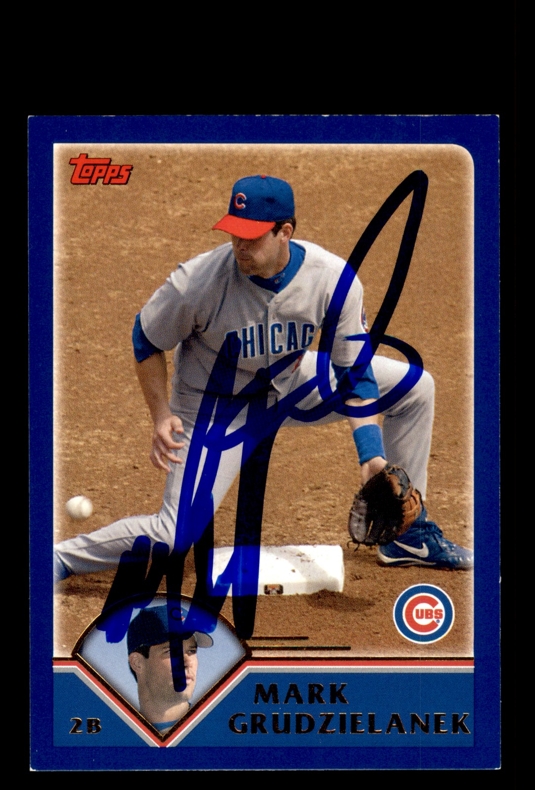 Signed Baseball Card Auto Mark Grudzielanek 2003 Topps #T2 Chicago Cubs