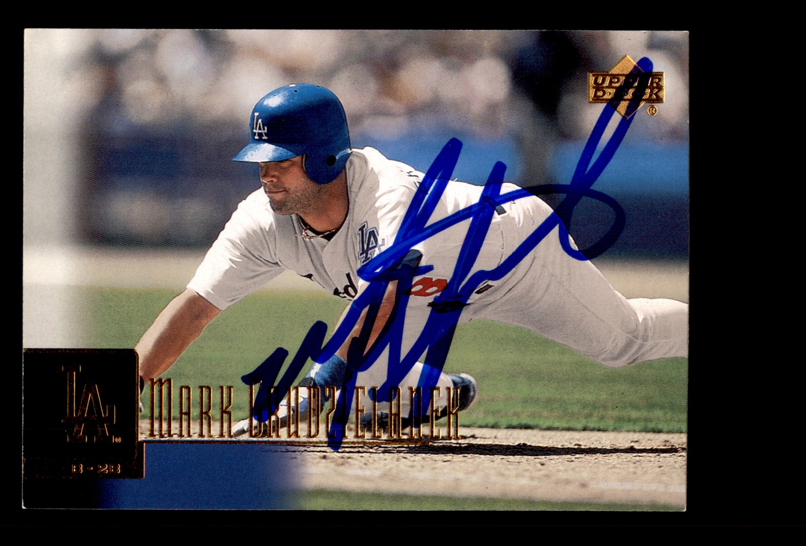 Signed Baseball Card Auto Mark Grudzielanek 2001 Upper Deck #193 Dodgers