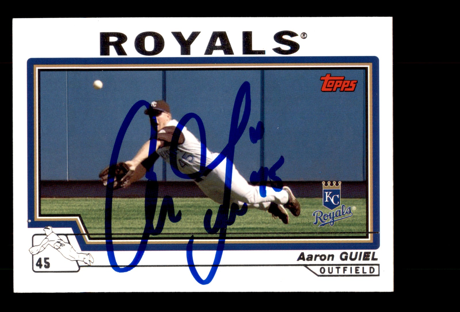Signed Baseball Card Auto Aaron Guiel 2004 Topps #613 Kansas City Royals