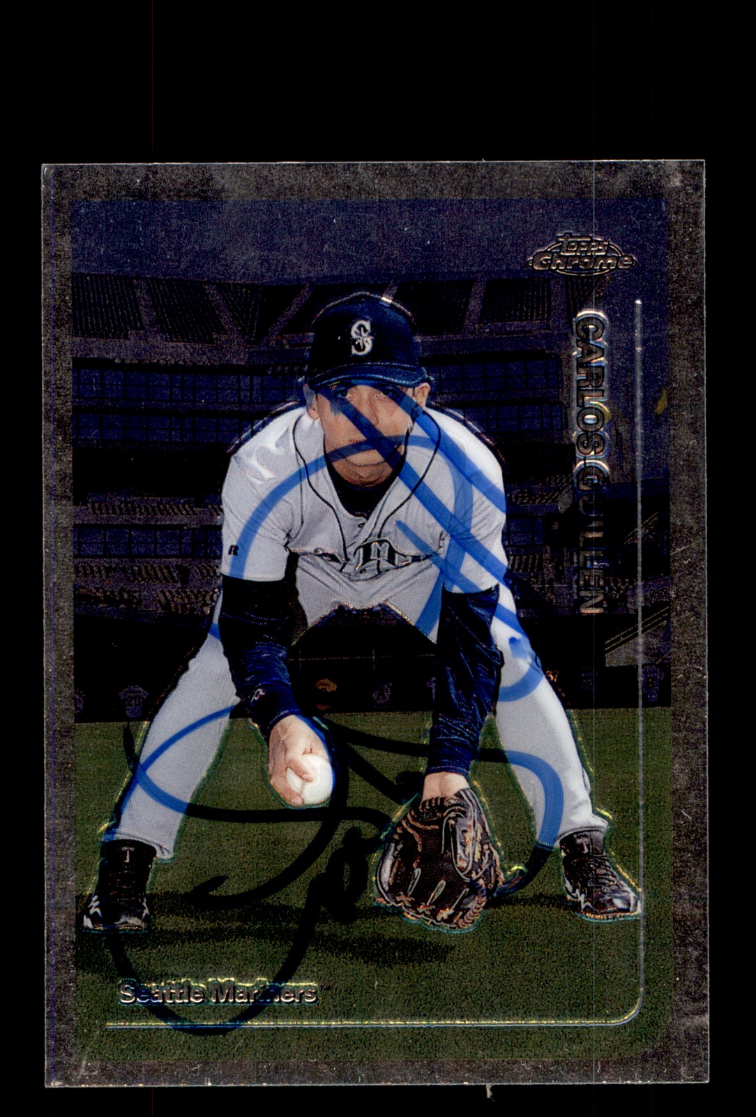Signed Baseball Card Auto Carlos Guillen 1999 Topps Chrome #351 Seattle Mariners