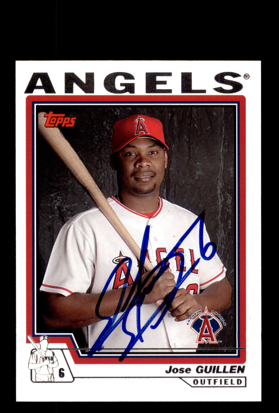 Signed Baseball Card Auto Jose Guillen 2004 Topps #444 Anaheim Angels