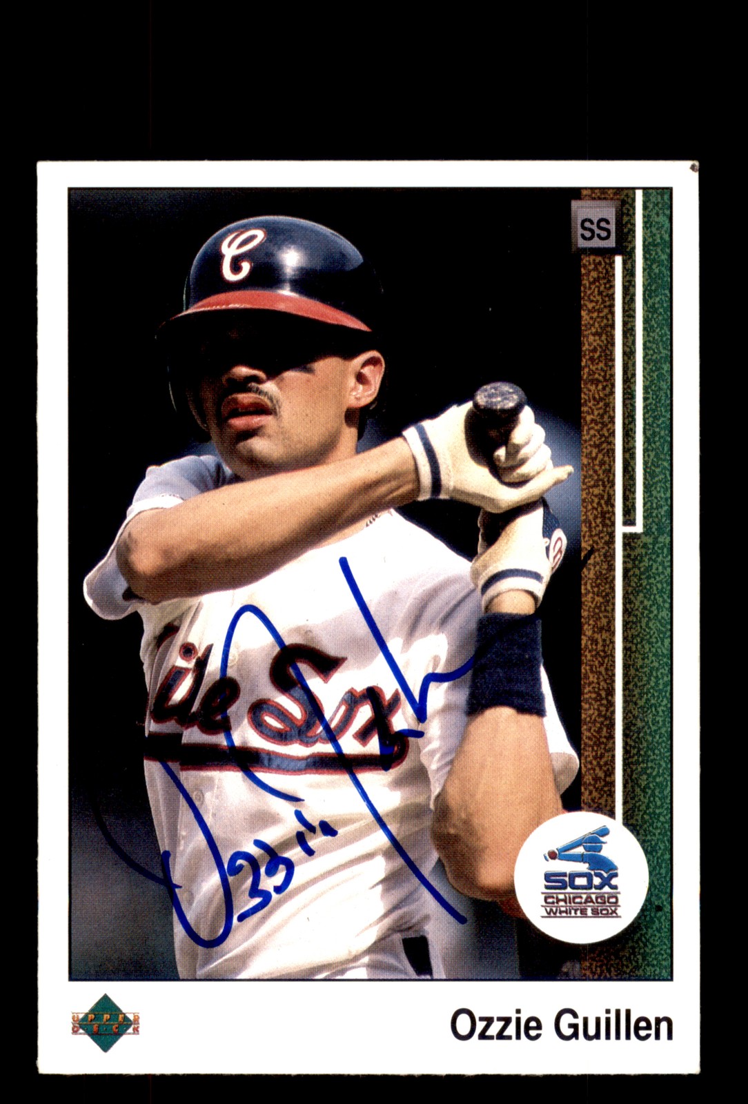 Signed Baseball Card Auto Ozzie Guillen 1989 Upper Deck #175 Chicago White Sox
