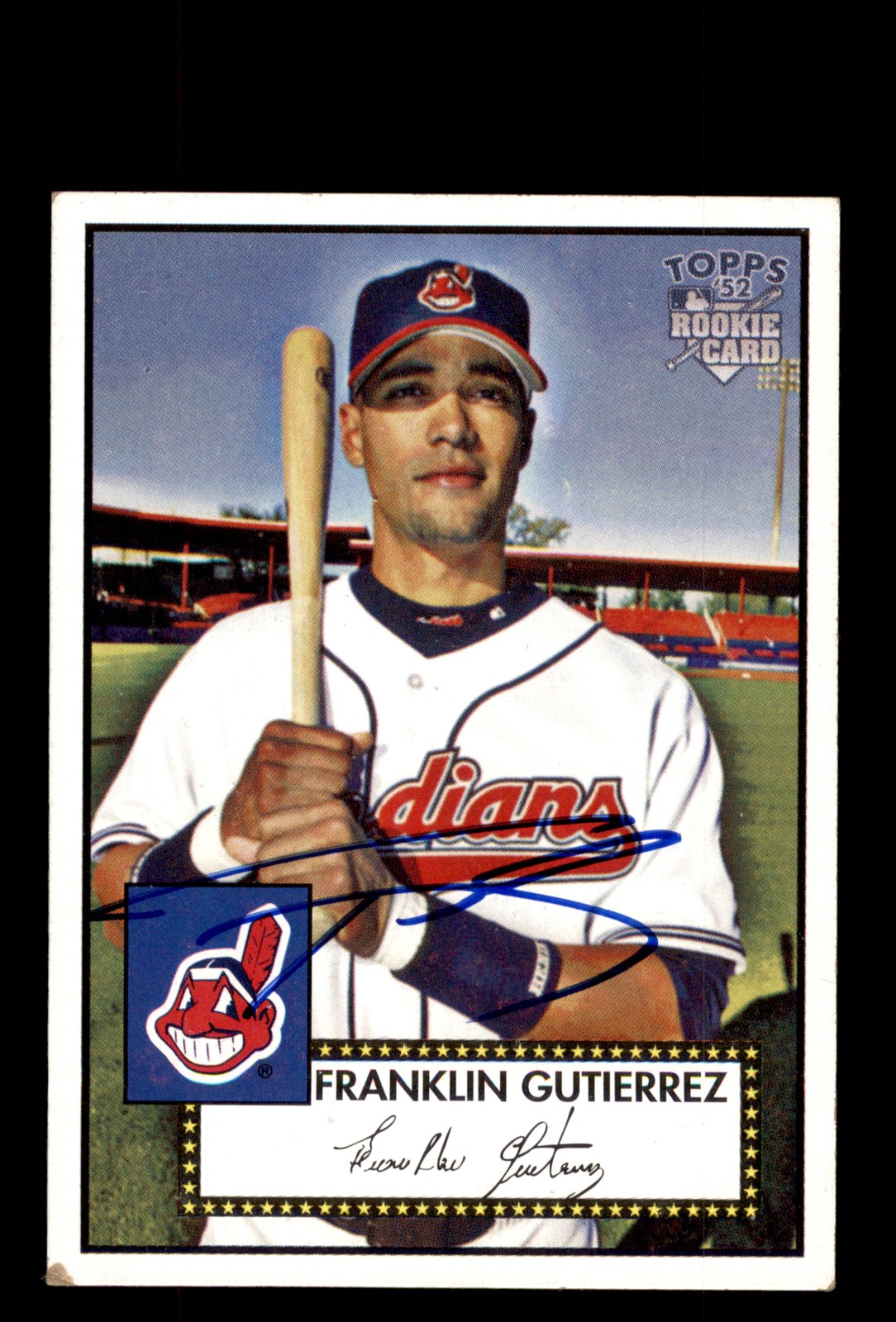 Signed Baseball Card Auto Franklin Gutierrez 2006 Topps '52 Rookies #202 Indians
