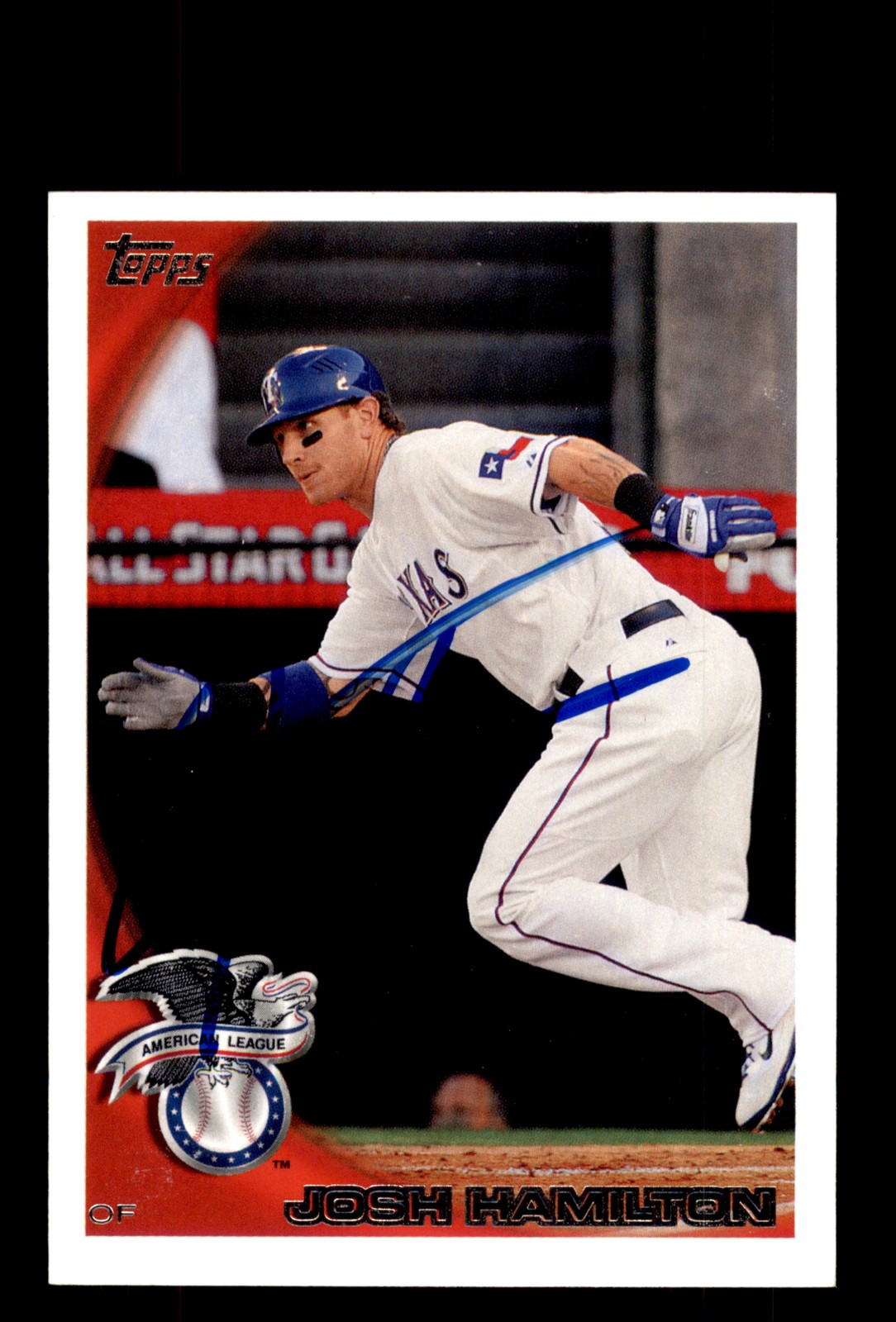 Signed Baseball Card Auto Josh Hamilton 2010 Topps Update #US-140 Texas Rangers