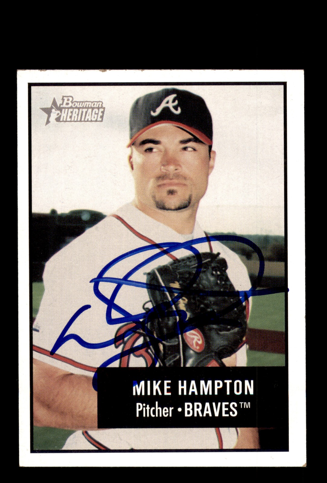 Signed Baseball Card Auto Mike Hampton 2003 Bowman Heritage #81 Atlanta Braves