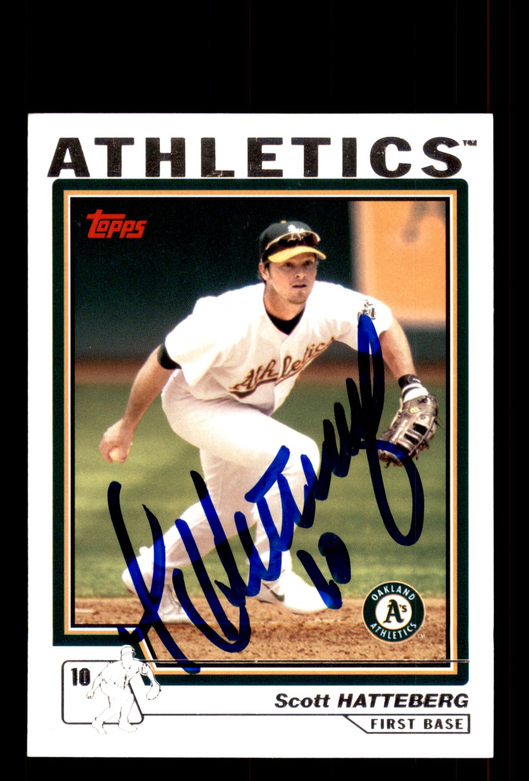 Signed Baseball Card Auto Scott Hatteberg 2004 Topps #492 Oakland Athletics