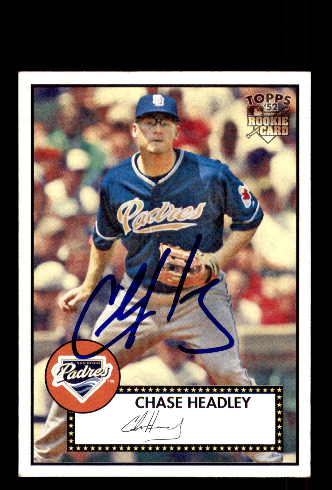 Signed Baseball Card Auto Chase Headley 2007 Topps Rookie 52 #27 Padres