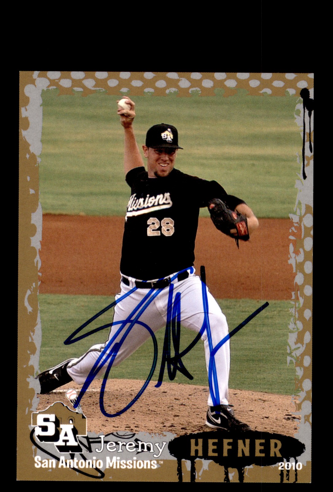 Signed Baseball Card Auto Jeremy Hefner 2010 Grandstand San Antonio Missions