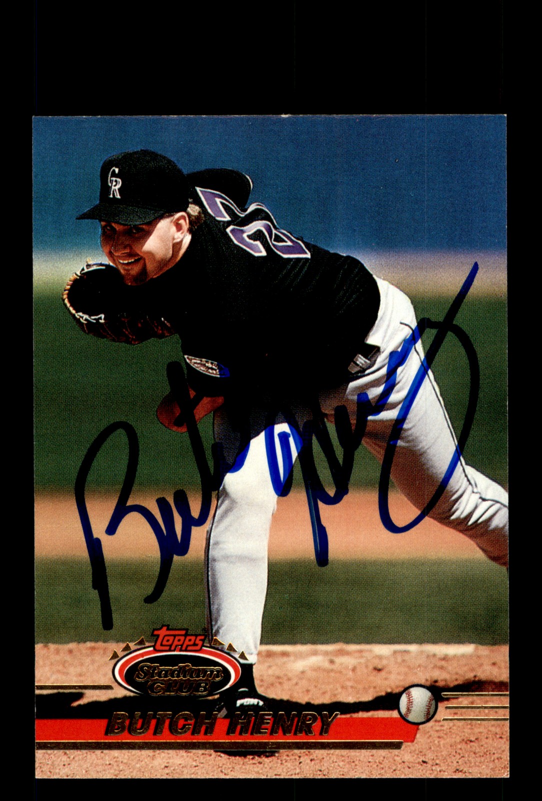 Signed Baseball Card Auto Butch Henry 1993 Stadium Club #311 Colorado Rockies