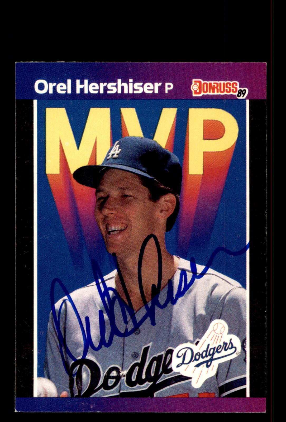 Signed Baseball Card Auto Orel Hershiser 1989 Donruss #BC-4 Los Angeles Dodgers
