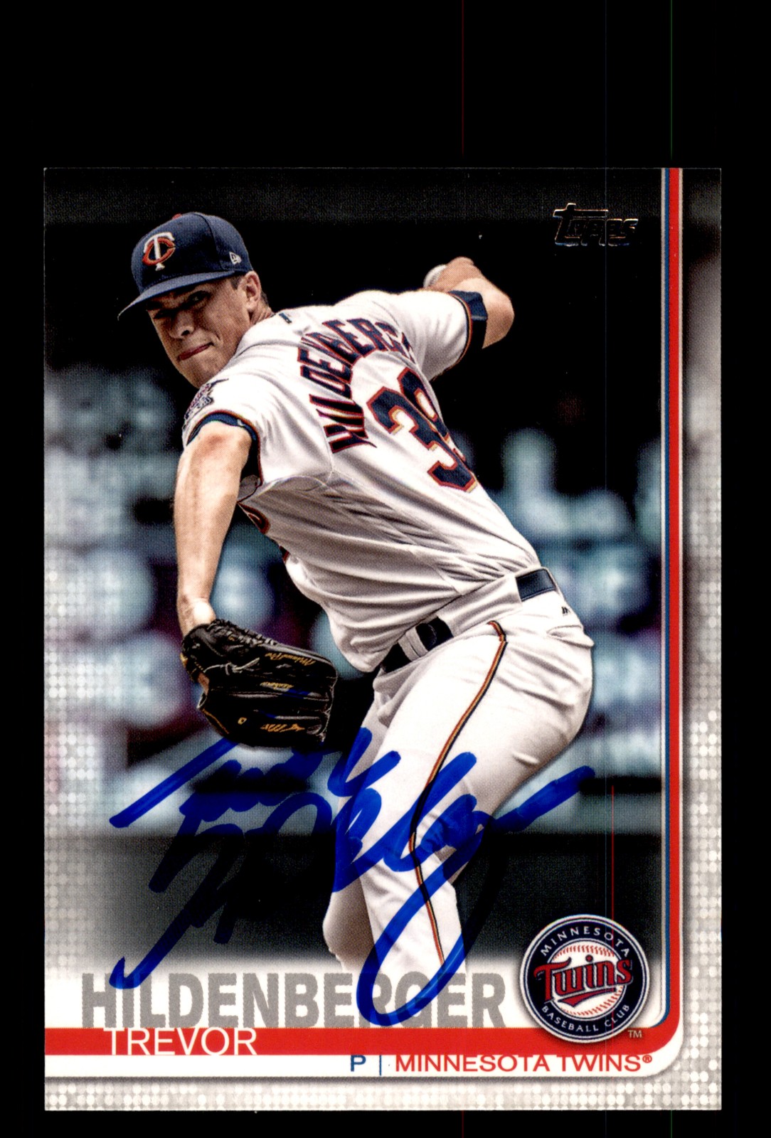 Signed Baseball Card Auto Trevor Hildenberger 2019 Topps #459 Minnesota Twins