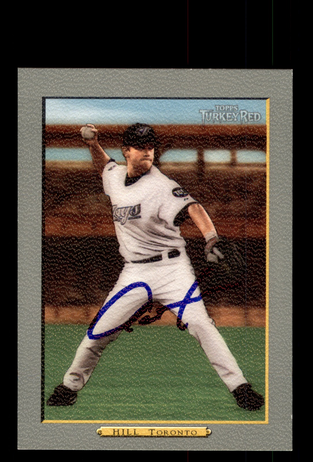 Signed Baseball Card Auto Aaron Hill 2006 Topps Turkey Red #415 Blue Jays