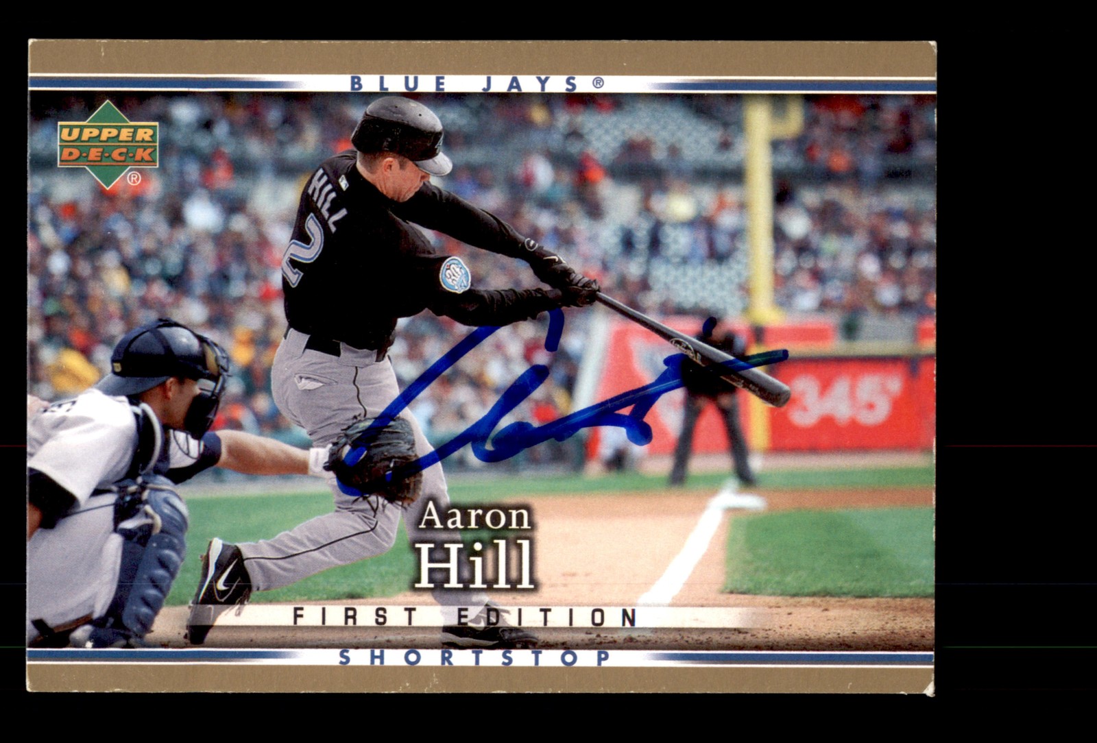 Signed Baseball Card Auto Aaron Hill 2007 Upper Deck First Edition #161