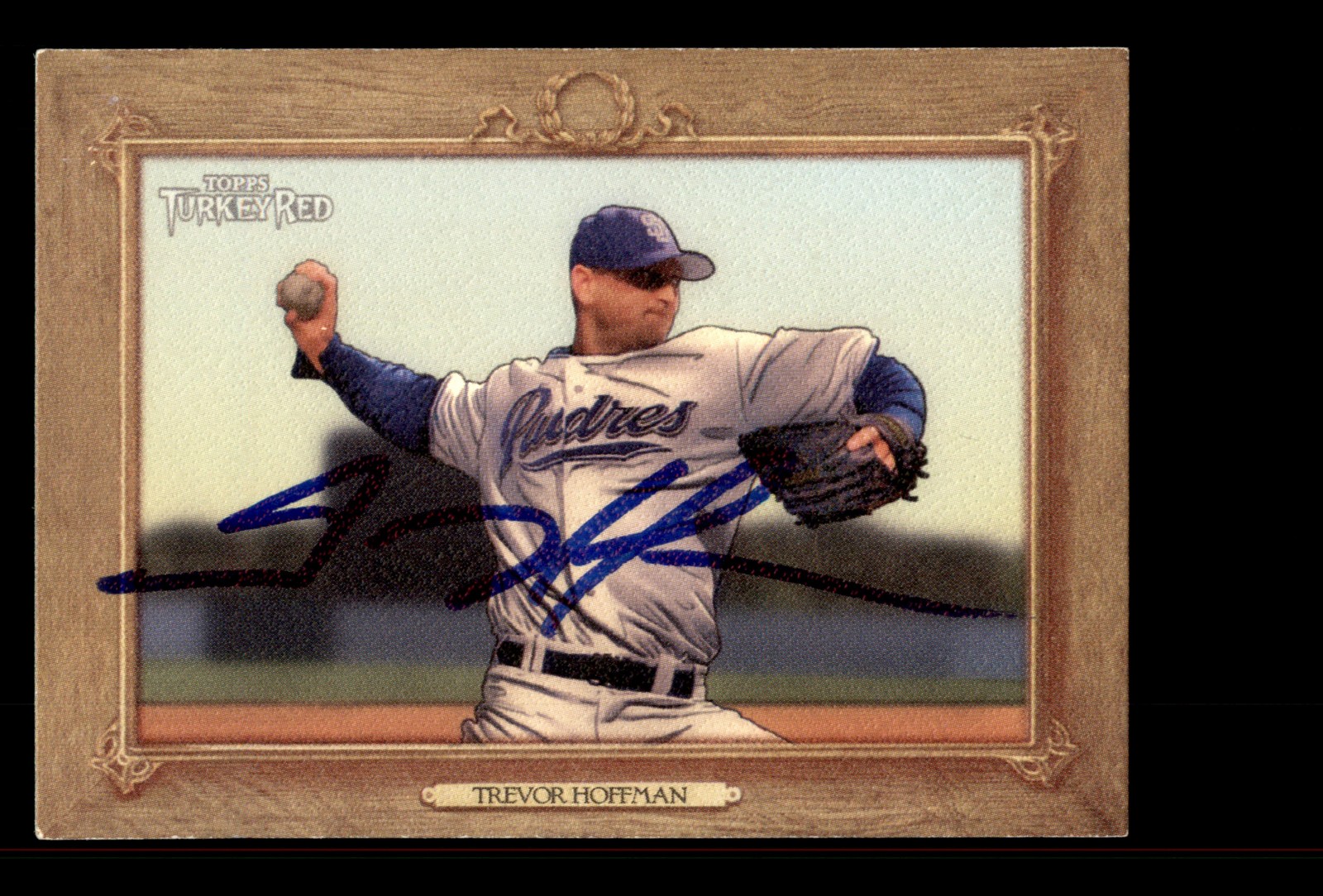 Signed Baseball Card Auto Trevor Hoffman 2007 Topps Turkey Red #161 Padres