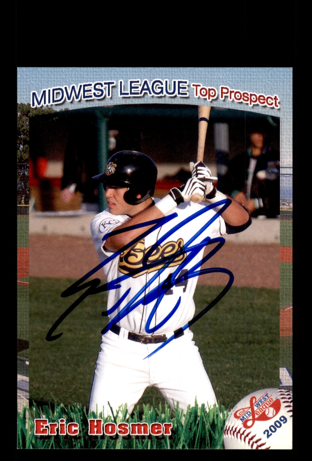 Signed Baseball Card Auto Eric Hosmer 2009 Midwest League Top Prospects