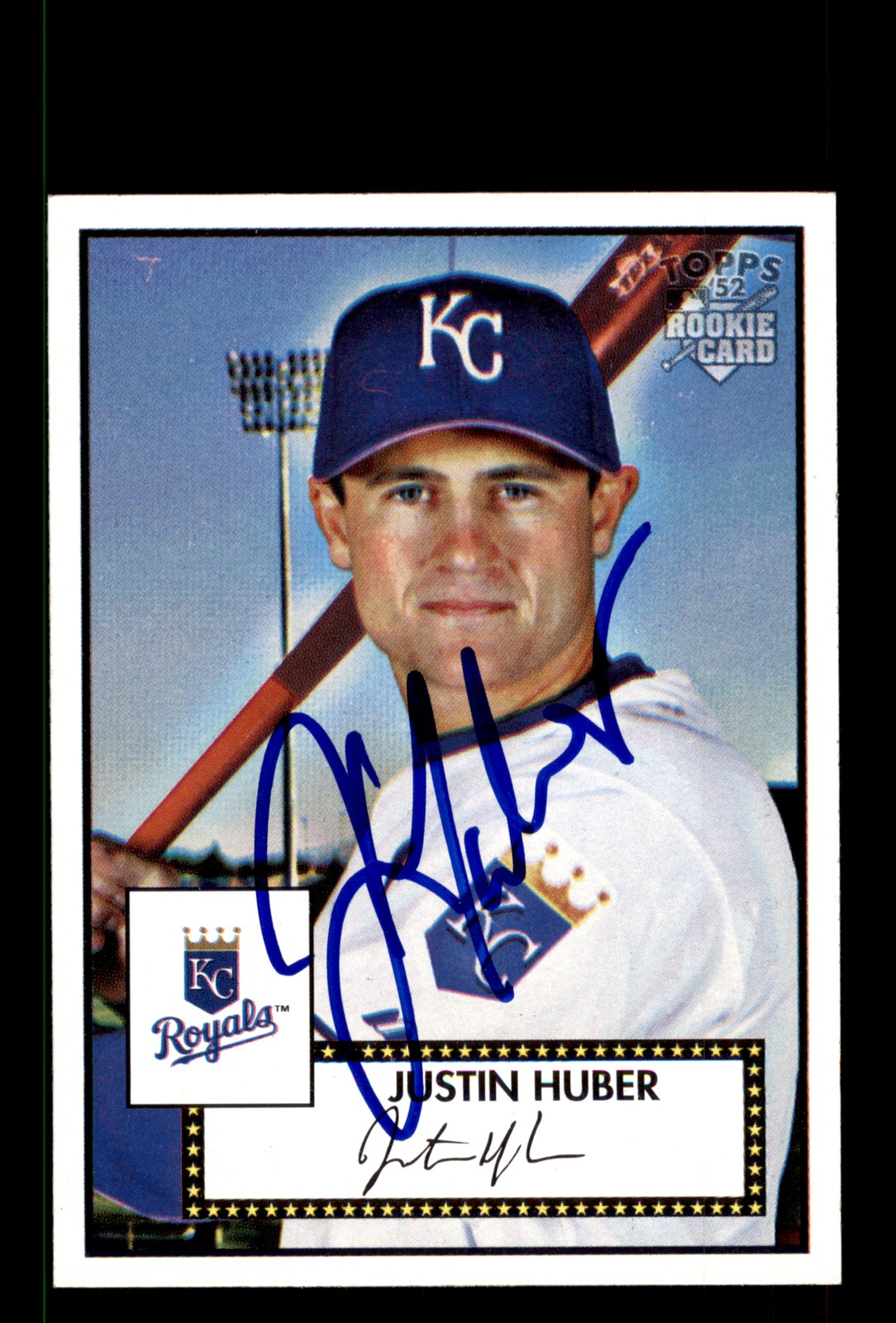 Signed Baseball Card Auto Justin Huber 2006 Topps '52 Rookies #51 Royals