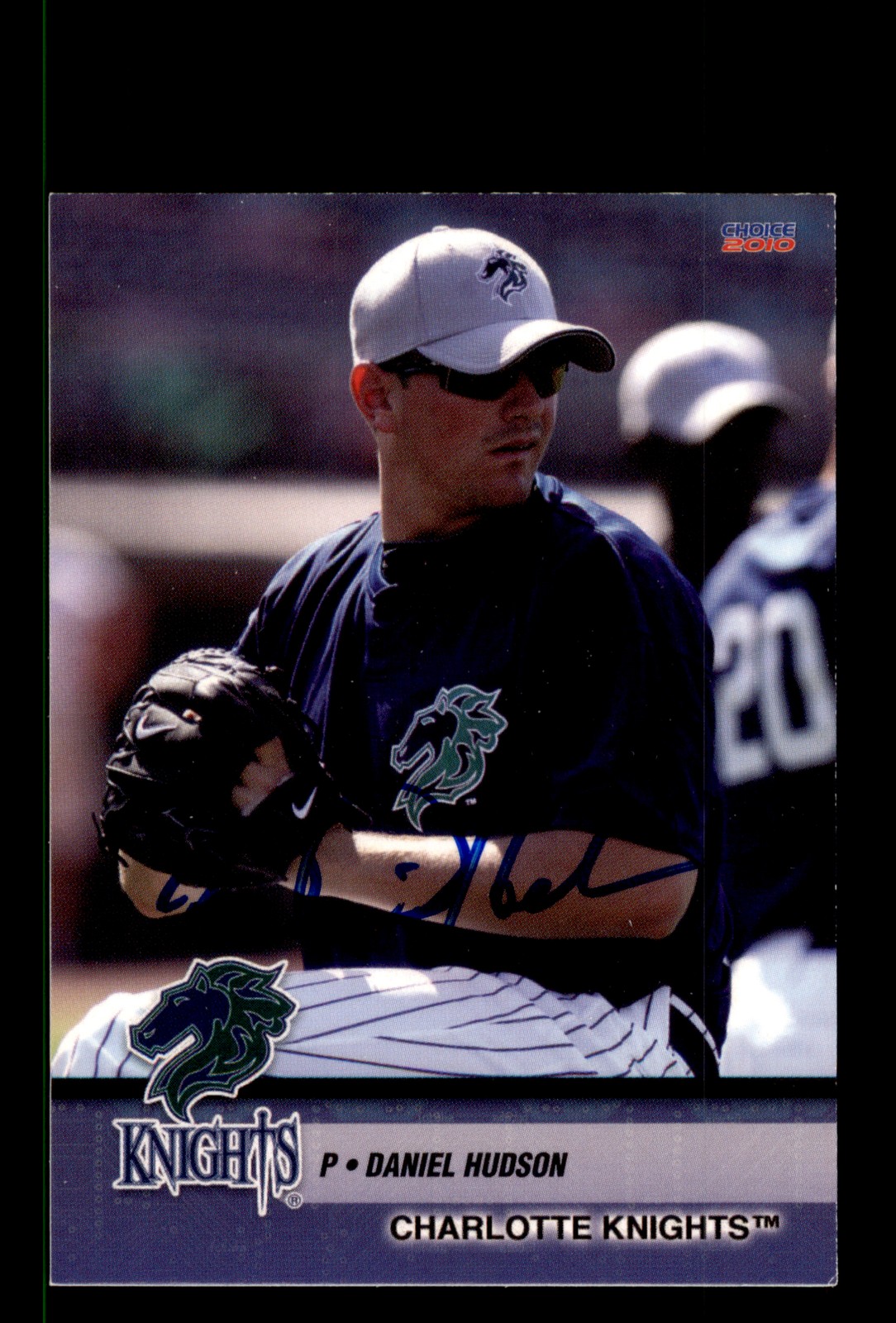 Signed Baseball Card Auto Daniel Hudson 2010 Choice Charlotte Knights