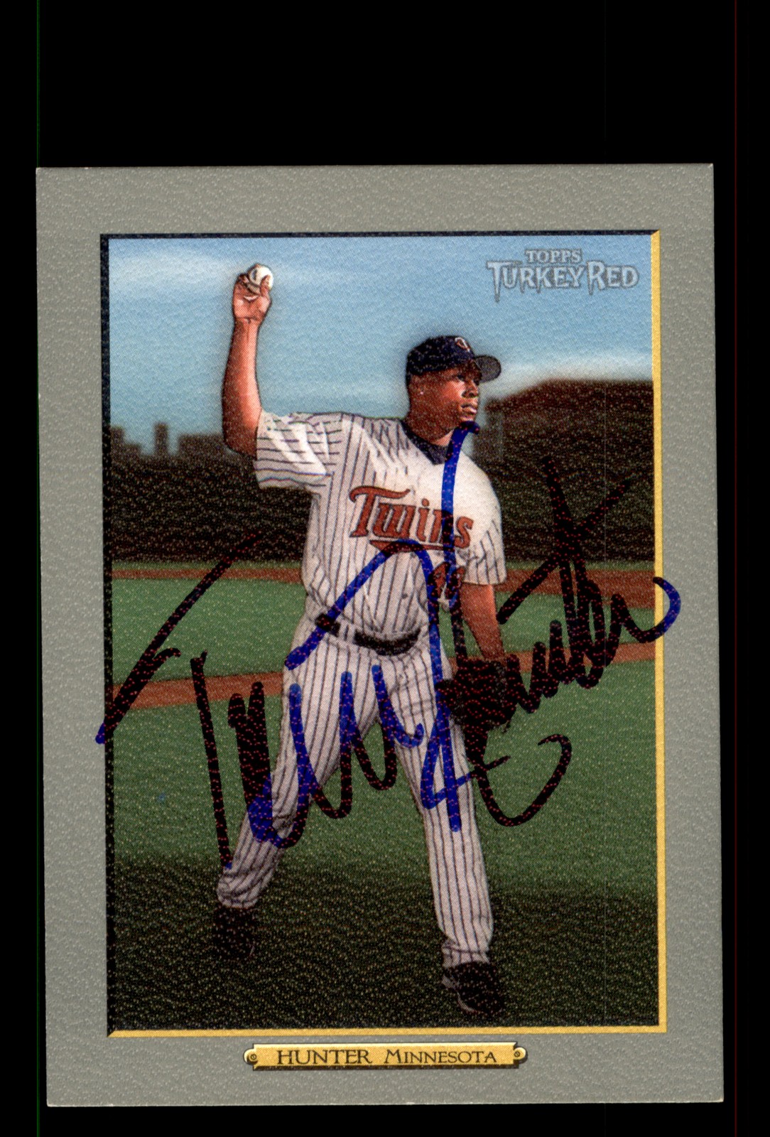 Signed Baseball Card Auto Torii Hunter 2006 Topps Turkey Red #487 Twins