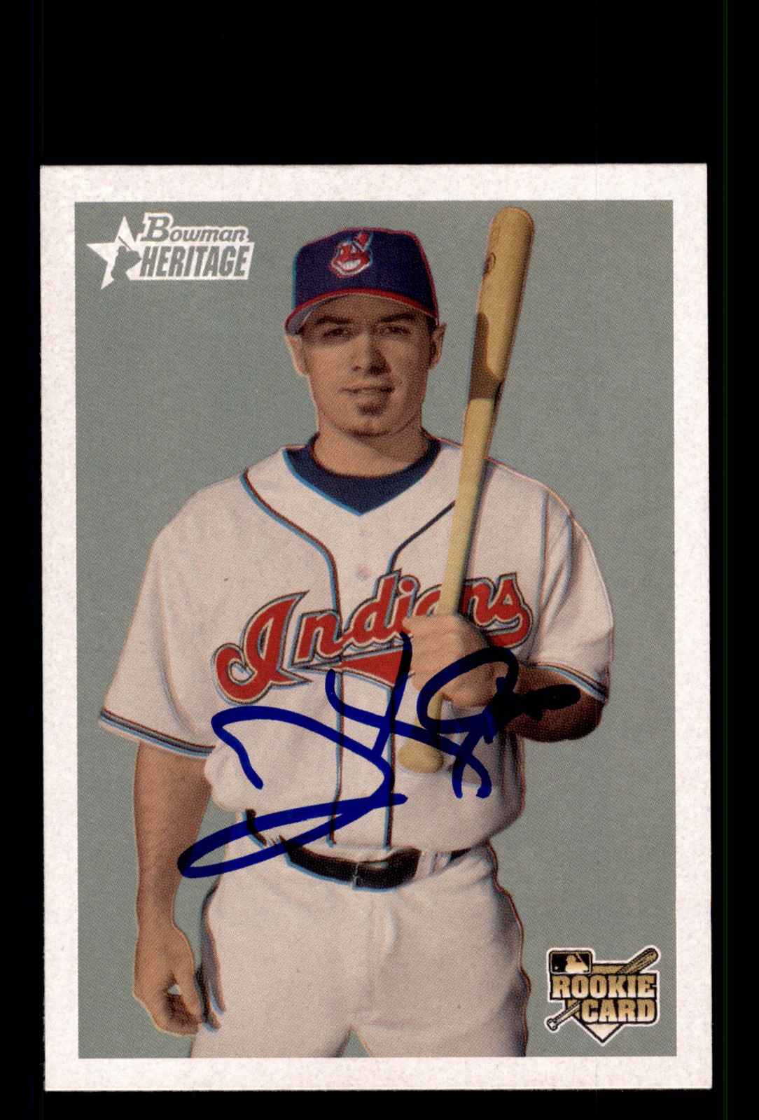 Signed Baseball Card Auto Joe Inglett 2006 Bowman Heritage #241 Indians